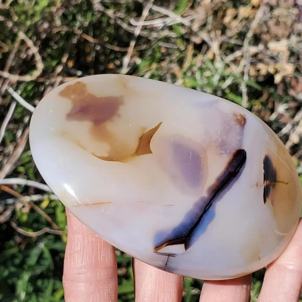Dendritic Agate Purple Inclusions Freeform Quality Crystal 262 Grams